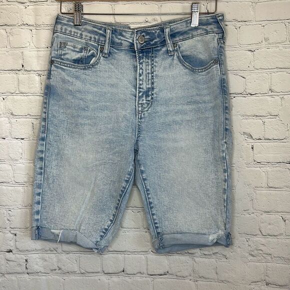 True Religion Brenna Vintage High rise Bermuda Jean Shorts size 29 Womens Light